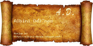 Albini Dénes névjegykártya